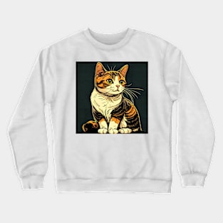 Cool Cat Thinking About Life - Cat Lover Crewneck Sweatshirt